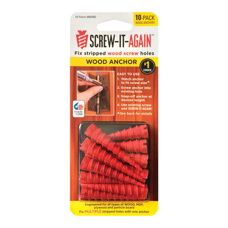 SCREW-IT-AGAIN Sia Wood Anchor-10 Pack SIA-10PK